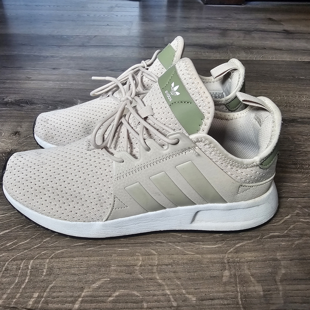 Adidas Beige and Green Sneakers